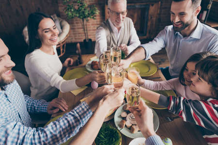 Happy family having dinner