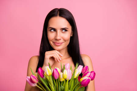 Close-up portrait of her she nice-looking cute attractive lovely fascinating charming cheerful...