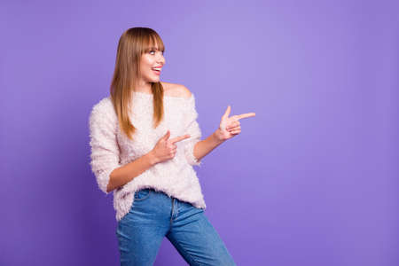 Portrait of her she nice-looking lovable winsome attractive lovely cheerful positive straight-haired...