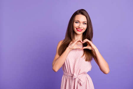 Portrait of her she nice-looking charming cute sweet winsome attractive groomed cheerful cheery...