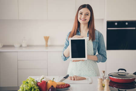 Photo of a lady in the kitchen begin to prepare family dinnerの写真素材