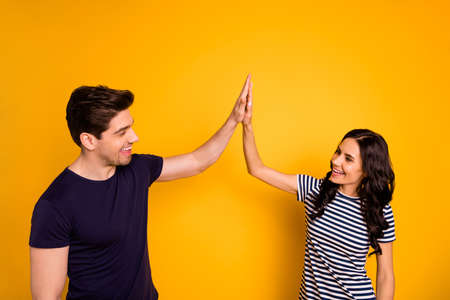 Portrait of his he her she nice attractive lovely cheerful cheery glad people married, spouses...