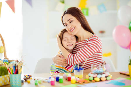 Close-up portrait of nice attractive lovely gentle tender sweet cheerful cheery girls small little...
