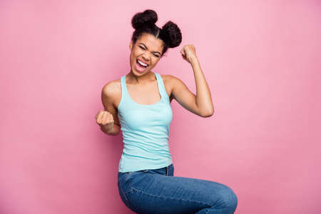Portrait of her she nice attractive lovely cute pretty charming satisfied glad cheerful cheery...