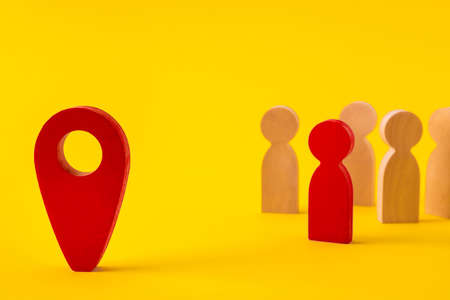 Faceless figures of people gathering community searching new address using web app traveling, abroad...