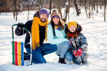 Full size photo of happy cheerful smiling good mood family having fun outside outdoors enjoying...