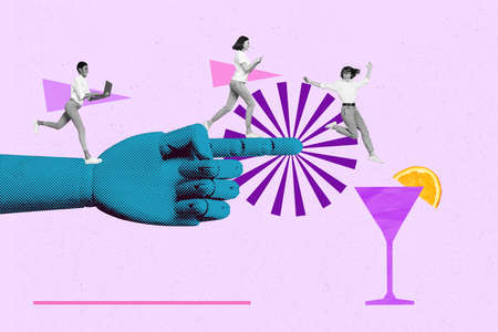 Creative 3d photo artwork graphics painting of happy smiling ladies working modern devices enjoying event isolated drawing backgroundの写真素材