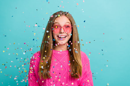 Photo of overjoyed lovely lady blogger rejoice million followers celebrating event development blog...