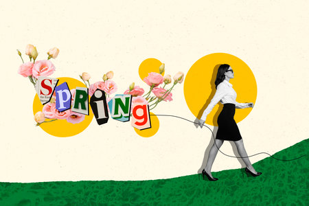 Serious responsible lady boss dont mind spring beginning introvert obsessed with job come to workstation building careless emotionの写真素材