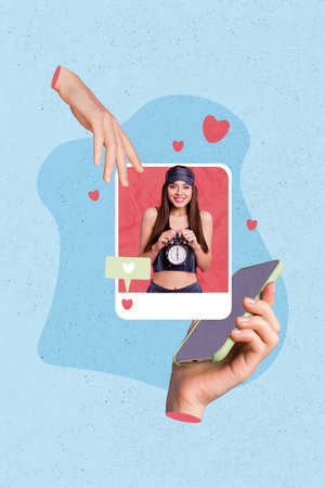 3d retro abstract creative artwork template collage of arm leavingの写真素材