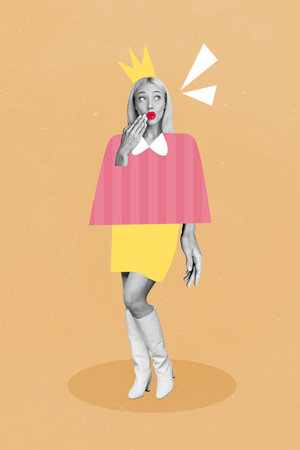 Banner picture collage of beautiful young lady wear crown tiara outfit advertise black friday boutique store adsの写真素材