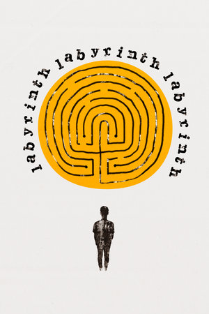 Vertical collage creative illustration sketch draw little person kid look labyrinth puzzle rebus brainstorm unusual white backgroundの写真素材