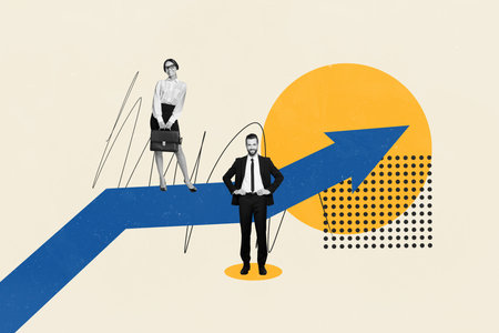 Creative abstract template collage of teamwork career motivation workers conference meeting billboard comics zine minimal sketch artworkの写真素材