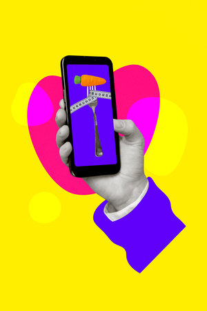 Trend artwork composite sketch image collage of silhouette hand hold smartphone display sky arm finger type sms message paper plane flyの写真素材