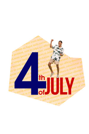 Composite collage image of winning man celebrate national independence america day fourth july...