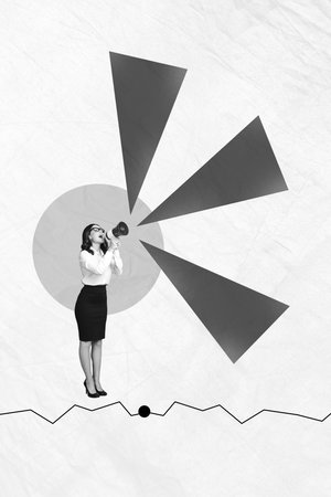 Composite sketch image artwork photo collage of monochrome workspace graphics stats line point young...