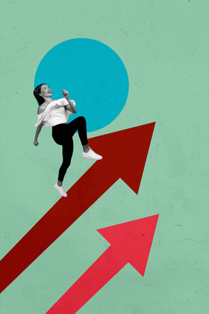 Trend artwork creative sketch 3D photo collage of trader target success goal vacancy office...