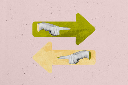 Composite art 3d creative image collage of business hand arrow development path direction success...