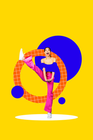 Trend artwork collage template composite sketch of hand wear glove hold cocktail friday drink club show gesture two finger helloの写真素材