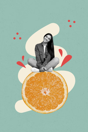 Collage of cheerful surprised person with bright background and festive birthday party celebrationの写真素材