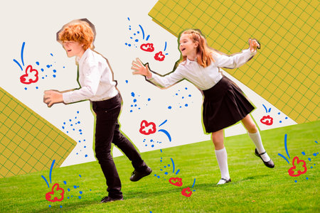 Creative artwork template sketch image 3D collage of class college courses education school...