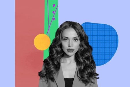 Image 3d zine full banner collage of happy hipster girl guy dance weekend disco vintage occasion enjoy event clubbing partyの写真素材