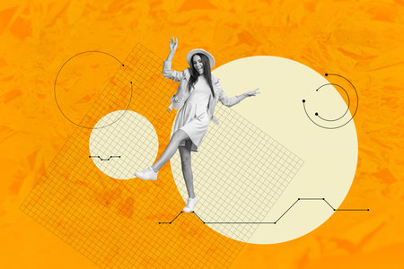 3d sketch image full collage of happy girl guy stand bubble communication scribble icon speech chatterbox notification talkの写真素材