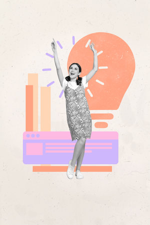 Collage of person with web interface and sync icon representing freelance work online profile resume business analyticsの写真素材