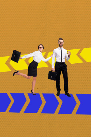 Creative trend artwork design 3D collage sketch of hr entrepreneur hiring worker office manager...