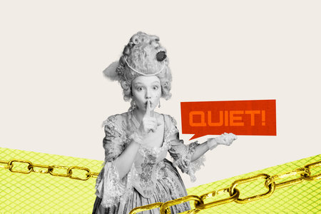 3D photo collage artwork sketch of historical style corset opulence dress fashion young lady hand...