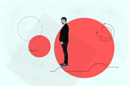 3d sketch image full collage of girl guy stand bubble communication scribble icon speech chatterbox...