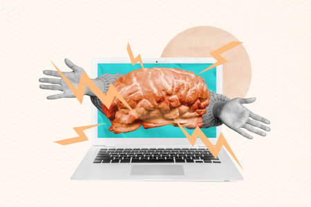 3d pop zine sketch artwork collage of happy business man girls sit workplace light bulb project development chart checkmarkの写真素材