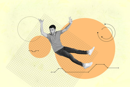 3d sketch image full collage of happy girl guy stand bubble communication scribble icon speech chatterbox notification talkの写真素材