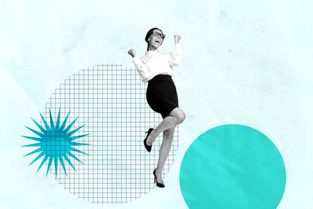 Image full pop trend collage of happy girl guy dance weekend chill celebration party relax entertainment enjoy holiday vibeの写真素材