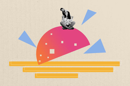 Full 3d image photo collage of two happy girls mother daughter hug together bonding relationships family day celebrationの写真素材