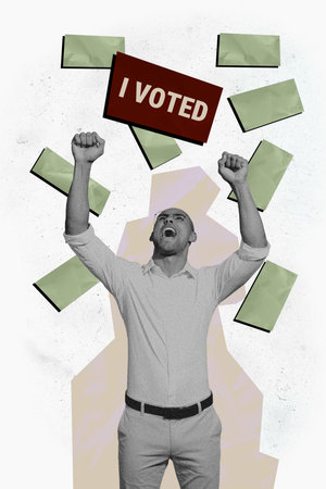 Composite trend artwork sketch image photo collage of vote candidate president government election...