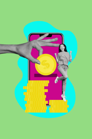 Collage of business blogger man woman device digital gadget chat window symbolizing ideas online...