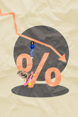 Creative collage big dollar coin with restriction signs representing cryptocurrency global financial crisisの写真素材