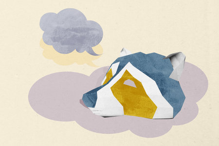 Composite banner trend collage of bubble communication speech chatterbox information dialogue copyspace icon correspondenceの写真素材