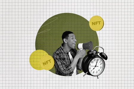 Collage depicting nft trading success and digital freelance income in a modern economic business...