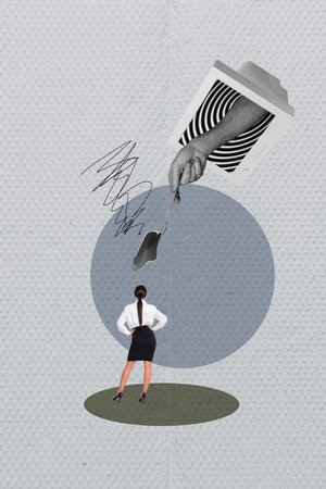 Collage portraying laptop computer smartphone addiction manipulation through digital lies hypnotic propaganda illusionsの写真素材