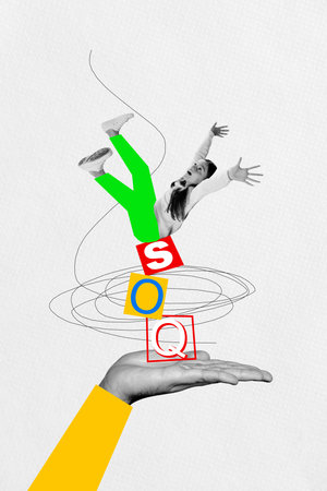 Banner sketch 3d image banner collage of human hand hold kidnapping girl marionette exploitation...