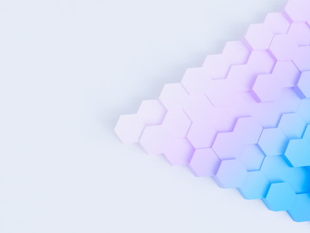 A simple but elegant 3D hexagon design for Wallpapers, backgrounds. 3d illustration.