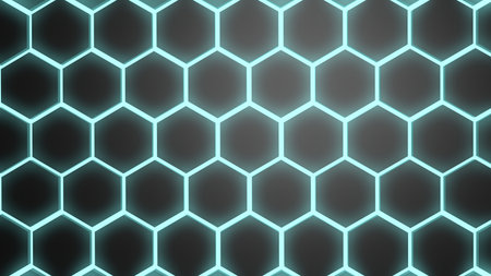 abstract glowing hexagon pattern futuristic technology honeycomb pattern blue