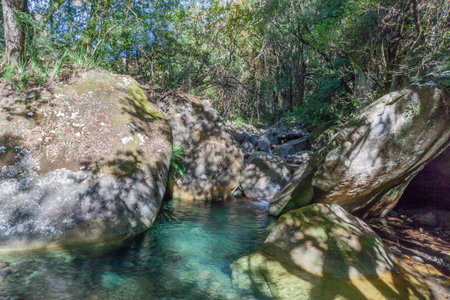 Rainbow Gorge, Cathedral Peak Nature Reserve, Drakensberg, Kwazulu Natal, South Africaの写真素材