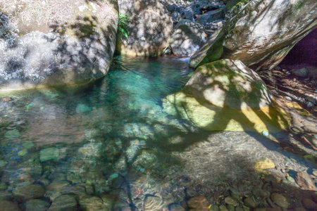 Rainbow Gorge, Cathedral Peak Nature Reserve, Drakensberg, Kwazulu Natal, South Africaの写真素材