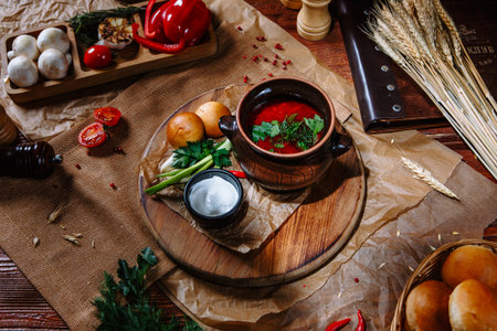 frying pan with meat and fresh vegetables.の写真素材