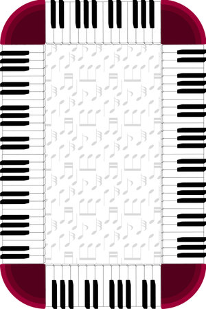 piano frame with dimmed note backgorundのイラスト素材