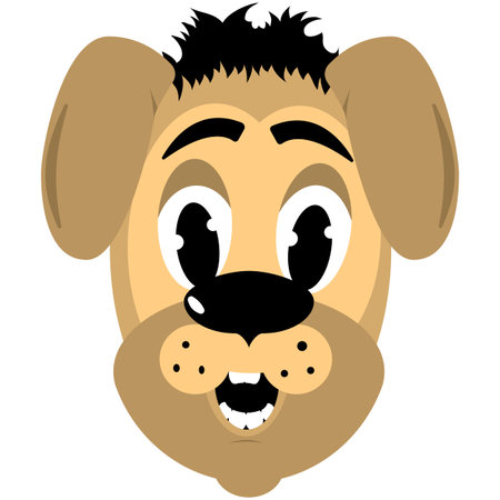 cartoon style broun dog headのイラスト素材