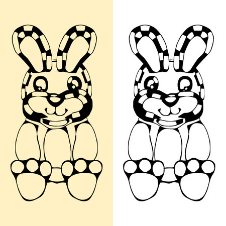funny semitransparent rabbit silhouette drawingのイラスト素材